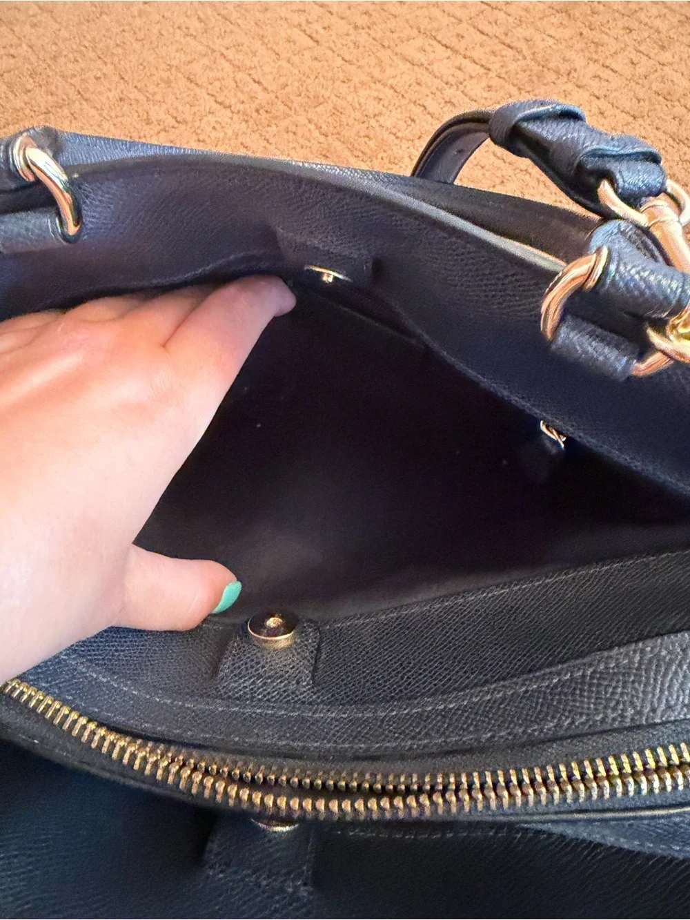 Coach Mini Satchel Crossbody Black Pebbled Leather Gold Hardware